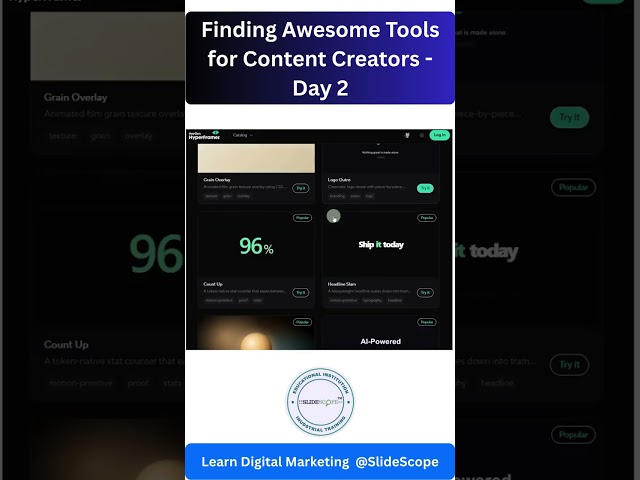 Tools for Content Creators - Day 2 - create professional motion-design videos