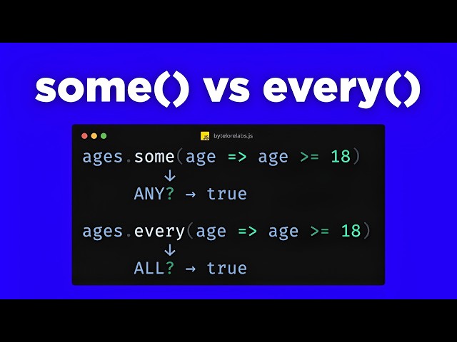 JavaScript some() vs every() Explained | Understand the Difference
