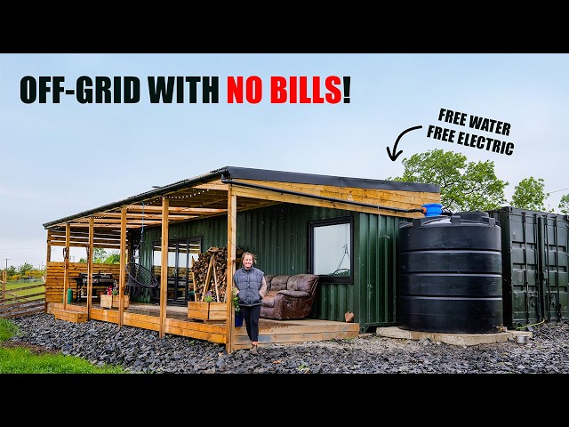 Living On Rainwater & Solar Power In This OFF-GRID, Modern, Shipping Container Home!