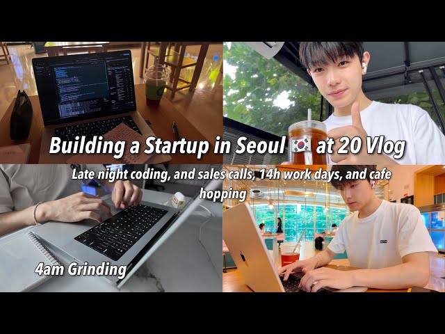 Productive Work Vlog in Seoul 🇰🇷🧑🏻‍💻| Late Nights, Coding & 14 Hour Work Days