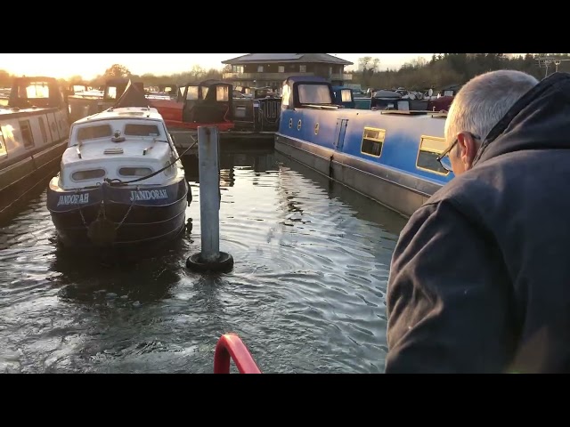 parking my 50 ft narrowboat in the marina.