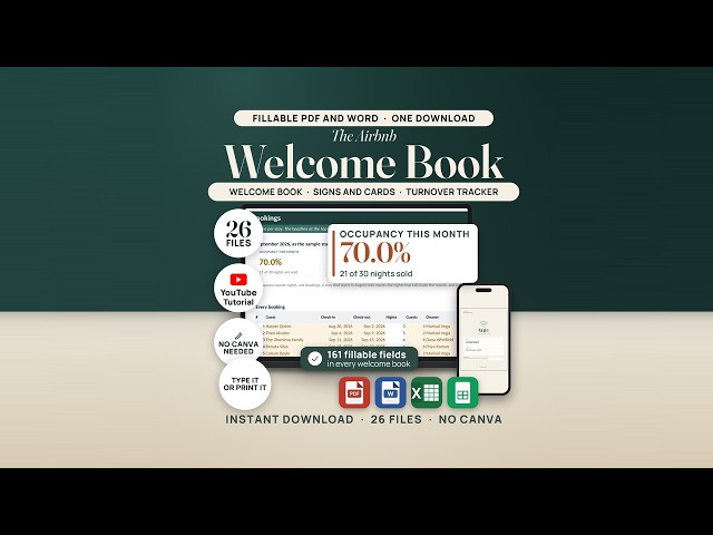 Airbnb Welcome Book Kit: Full Walkthrough (Fillable Guest Guidebook, Signs, Turnover)