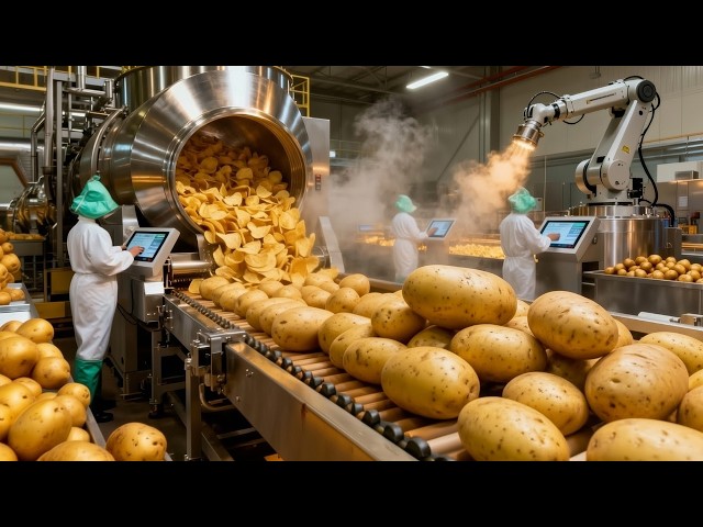 Inside a Modern Pringles Factory | From Whole Potatoes to Stacked Potato Chips🥔