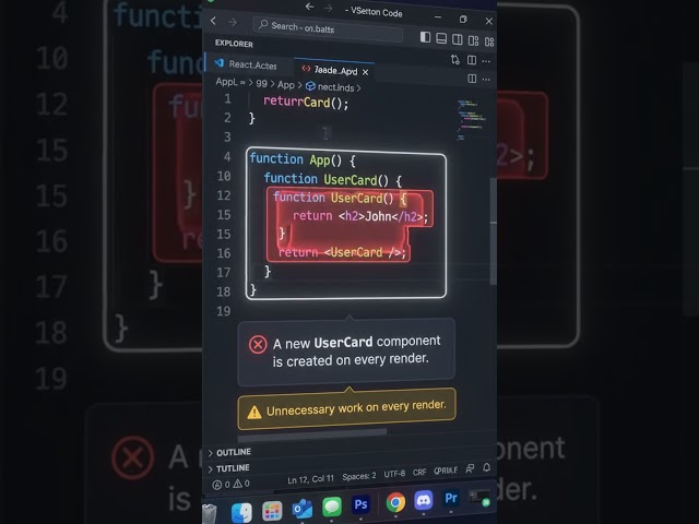 🚀 React Tip #18 – Don’t Define Components Inside Components in React