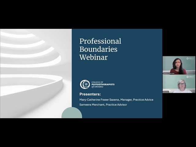 Professional Boundaries Webinar
