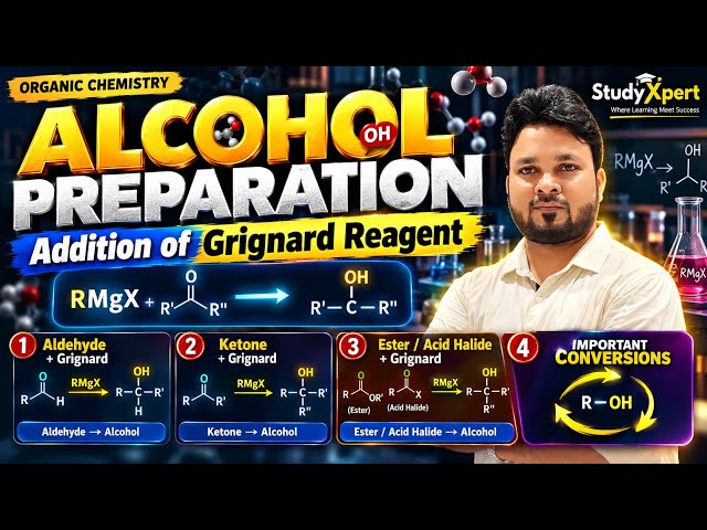 ALCOHOL PREPARATION 🔥 Grignard Reagent | Aldehyde, Ketone, Ester & Acid Halide | Chemistry