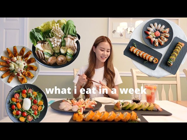 usa vlog🇺🇸 what i eat in a week in a korean household (homemade sushi, hot pot, banana pudding)