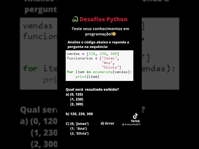 Desafios de Python - Função Enumerate