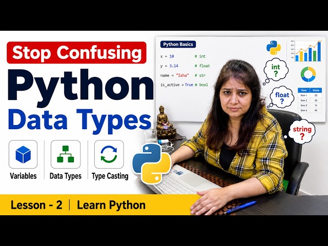 Python Data Types Explained for Beginners | Variables & Type Casting | input function | Lesson 2