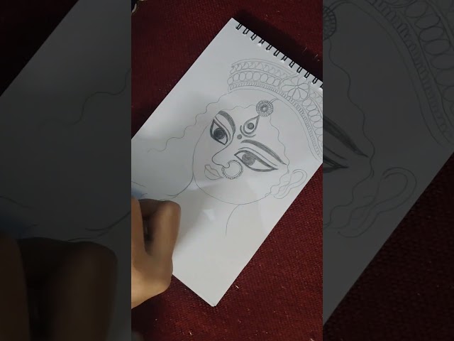 Devi Durga Drawing #pencilsketch #drawing #sketch #shorts #shortsfeed #painting #trending #viral