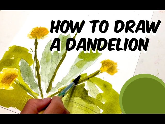 Watercoloring a Dandelion | Math in the Garden | Using Distress Inks and Embossing Powder