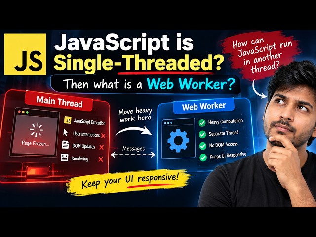 JavaScript Is Single-Threaded 🤯 | Then What Is a Web Worker?
