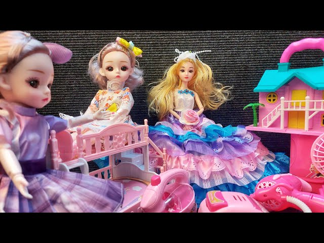 9 Minutes Satisfying Unboxing Barbie Doll Set Bed Mini Furniture Toys Review Toys | My Toys Studio