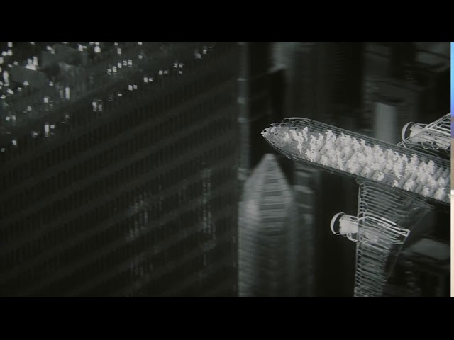 American Airlines Flight 11 hits North Tower of World Trade Center - 9/11 2001 Animation
