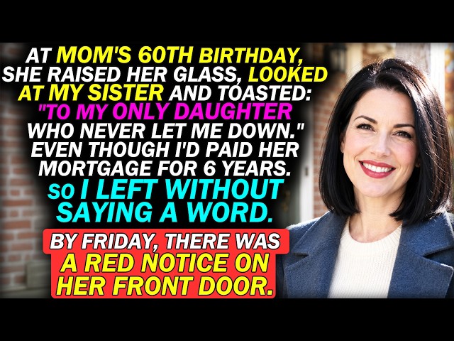 My Mom Toasted My Sister as "MY ONLY DAUGHTER" — By Friday, There Was A RED NOTICE ON HER FRONT DOOR