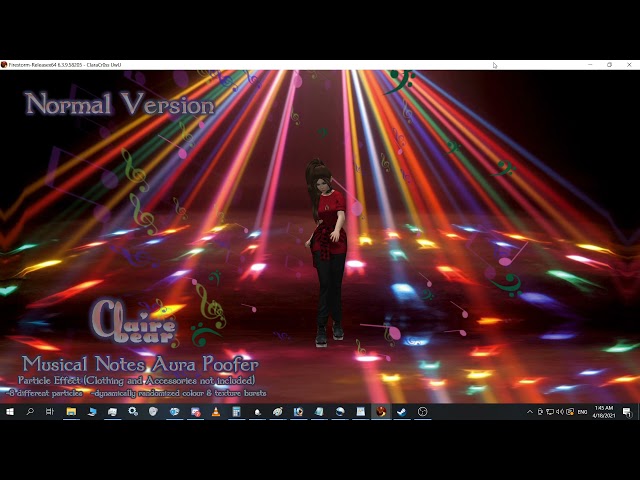 Claire Bear - Musical Notes Aura Poofer (Second Life)