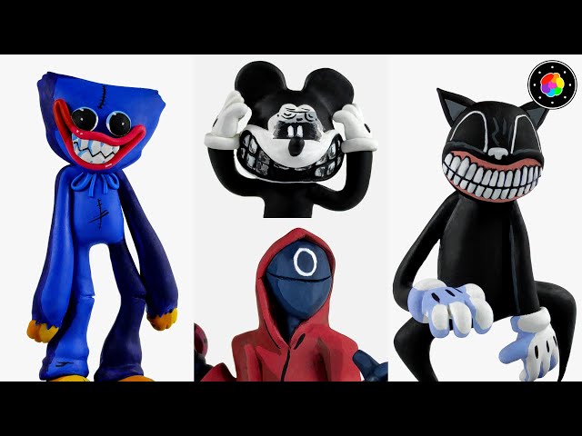 MAKING ALL FNF Mods (Huggy Wuggy, Cartoon Cat, Squid Game y Suicide Mouse) - Clay #9 | PlastiVerse