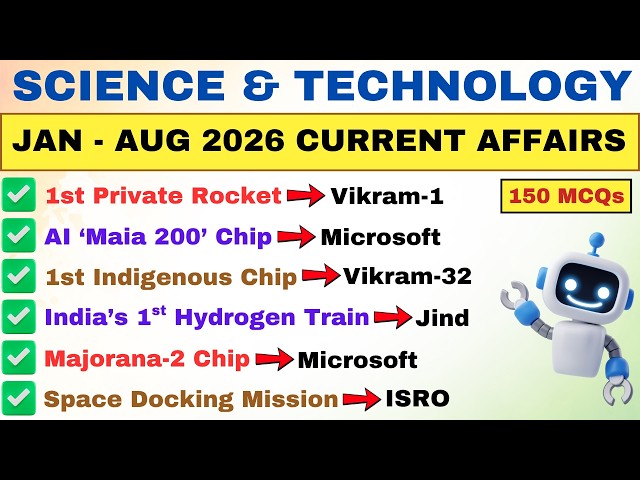 Science and Technology 2026 | Science and Tech Current Affairs 2026 | Space, ISRO, DRDO Science 2025