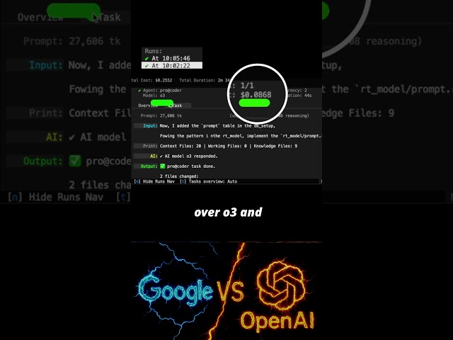 Gemini 2.5 Pro vs. OpenAI o3 - Twice the Price?  #Coding #AI