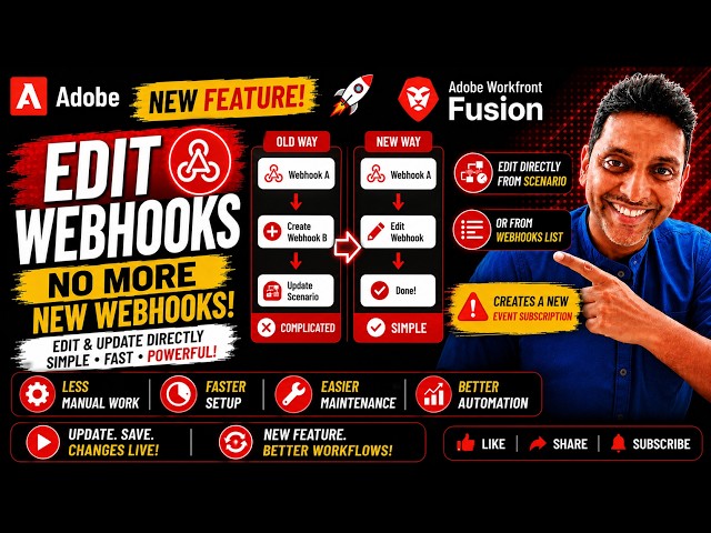Adobe Workfront Fusion NEW Feature: Edit Webhooks Without Creating a New Webhook