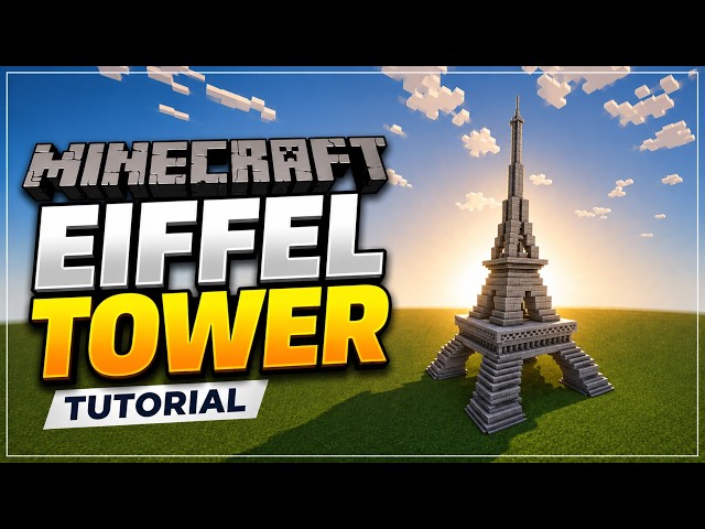 Minecraft Tutorial: How to build the Eiffel Tower! Small scale/Easy!!!