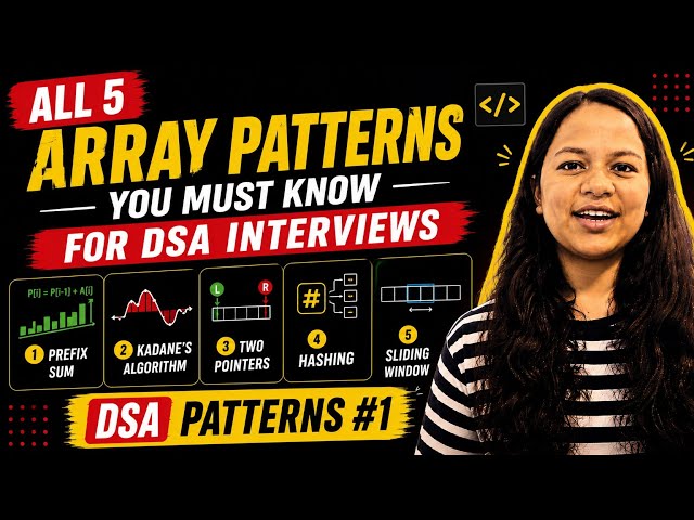 Lecture 4 | 5 Array Patterns You MUST Know for DSA Interviews | DSA Patterns #1