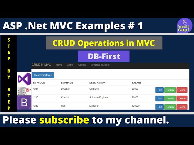 🚀 Full CRUD Operations in ASP.NET MVC Using Entity Framework DB First | Step-by-Step Guide