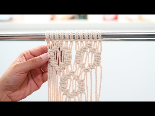 Macrame Hexagon using square knots | Easy macrame pattern for beginners