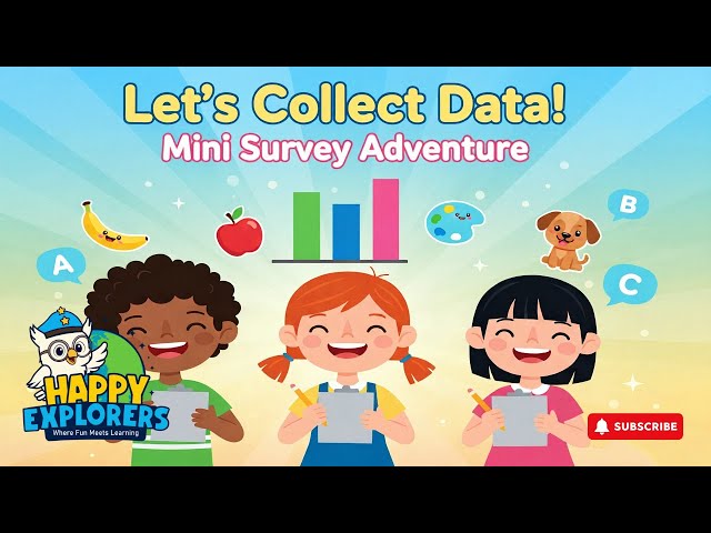 Collecting Data for Kids 📊 | Fun Mini Survey & Graph Learning | Happy Explorers STEM Episode