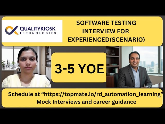 Manual Testing Interview Questions and Answers| Testing Mock Interview for Experienced