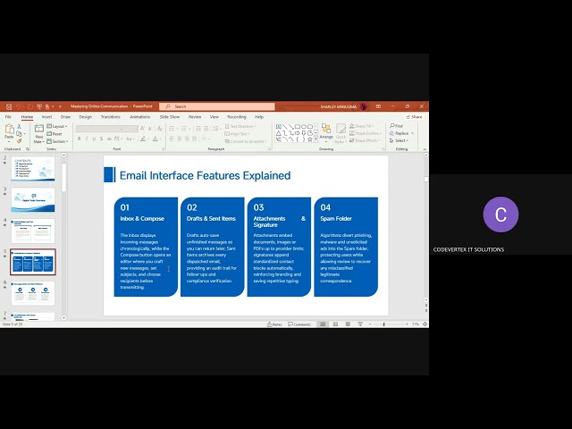 ICDL Level 1 - Class 8: Online Communication- Email & Calendar Skills (Part A) | Cohort 5 Codevertex