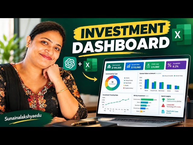 Create a Professional Investment Dashboard in Excel Using ChatGPT | Interactive Dashboard📝