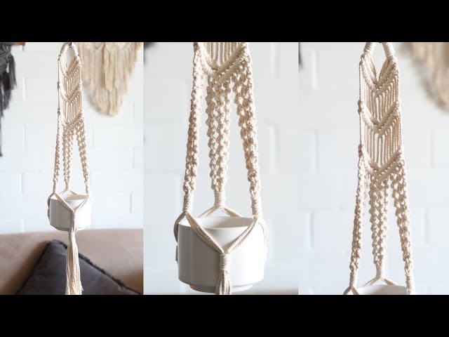 DIY: Cute macrame plant hanger | No ring macrame plant hanger | Macrame plant hanger tutorial
