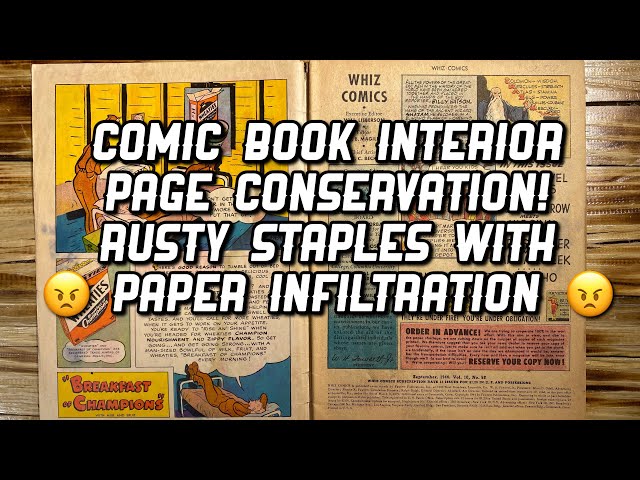 Comic Book Interior Page Conservation! Rusty Staples With Paper Infiltration 😡