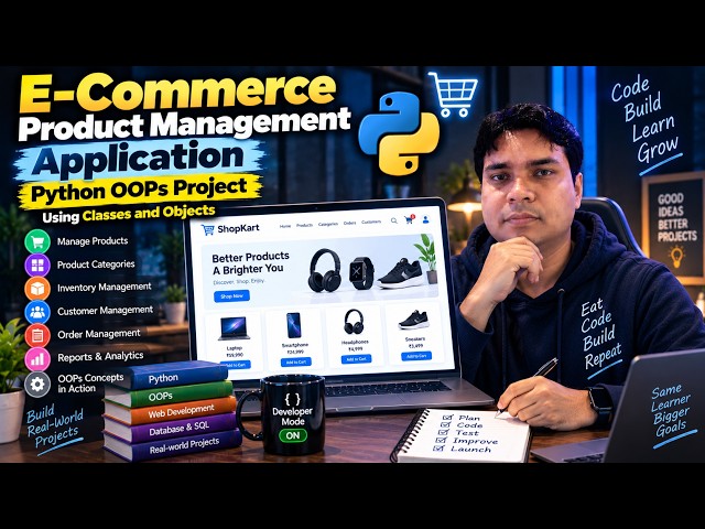 Python OOP E-Commerce Product Management System | Classes, Static Methods, Exceptions & Logging