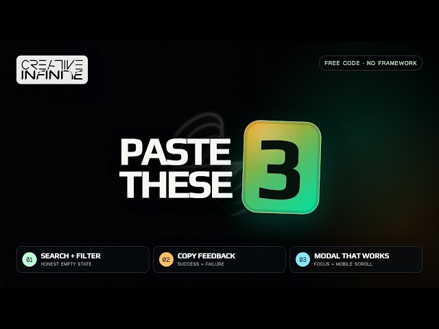 BUILD MODULE 001: 3 Tiny Website Upgrades You Can Paste in 15 Minutes