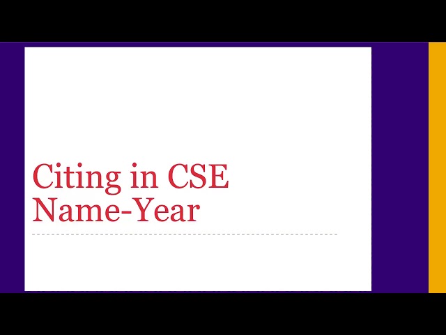 How to cite in CSE style