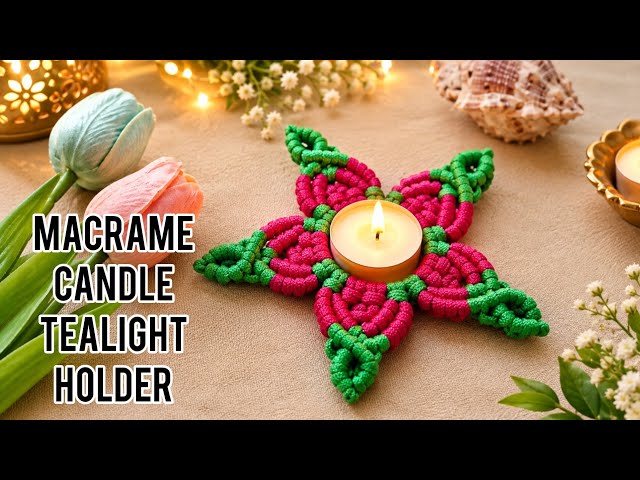 Macrame Candle Tea Light Holder Tutorial | Diwali & Festive Decor DIY | Boho Home Decor Step by Step