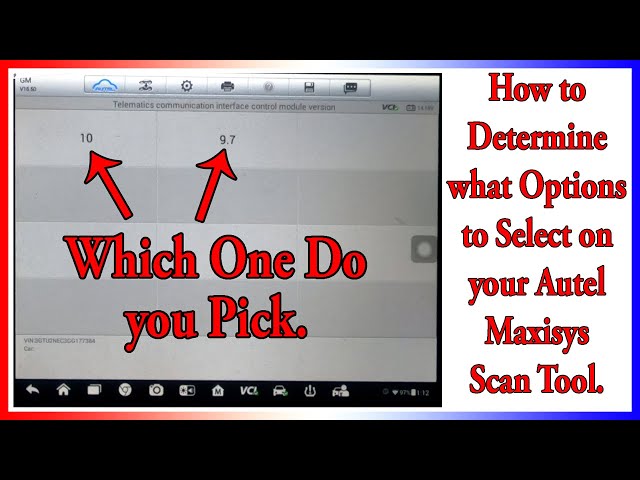 How to Determine which Options to pick on your Autel Scan Tool.