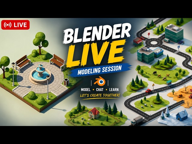 Part - 1 - Building a Low Poly World in Blender 5.1.2 | LIVE