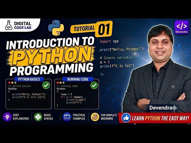 Python Tutorial for Beginners #1 - Introduction to Python Programming | Digital Code Lab