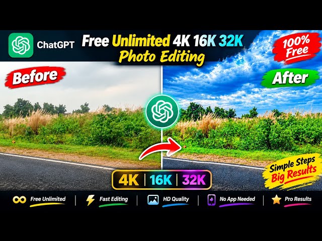  4K 8K 16K Photo Editing Tutorial | AI Se Photo HD Kaise Kare