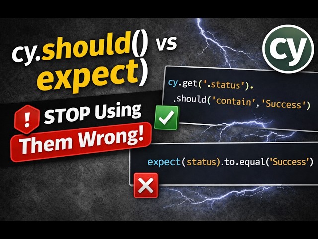 cy.should() vs expect() in Cypress — STOP Using Them Wrong! ⚡