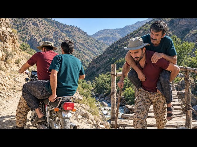 Esmaeil’s breathtaking motorcycle ride through rugged mountains to fetch flour!