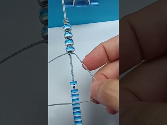 Pulsera tonos azules #hechoamano #tutorial #macrame
