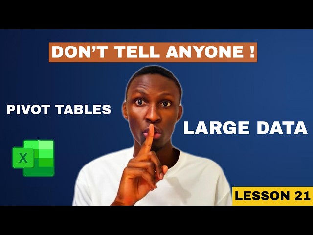 Pivot Tables in Excel for Beginners | How to Summarize Large Data | Lesson 21
