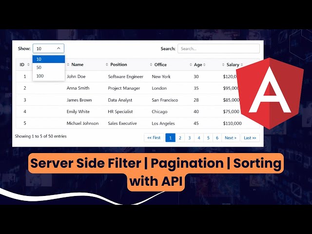 Server Side Pagination, Sorting and Filtering in Angular | Angular Tutorials