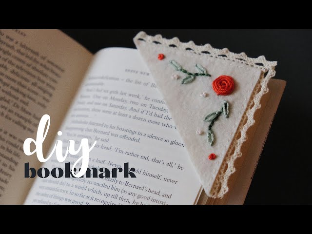 DIY vintage embroidered bookmark | Easy Christmas gift idea