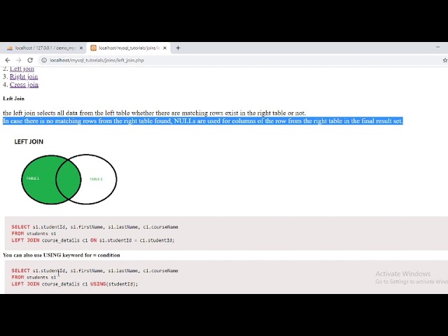Mysql join types with example