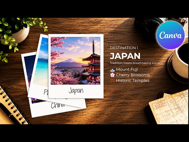 Animated Polaroid Photo Presentation | Easy Canva Tutorial